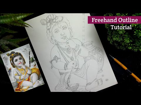 How to draw bal krishna easy…Bal krishna drawing easy step by step…#drawing  - YouTube